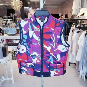 Worth New York Tahitian Floral Denim Vest